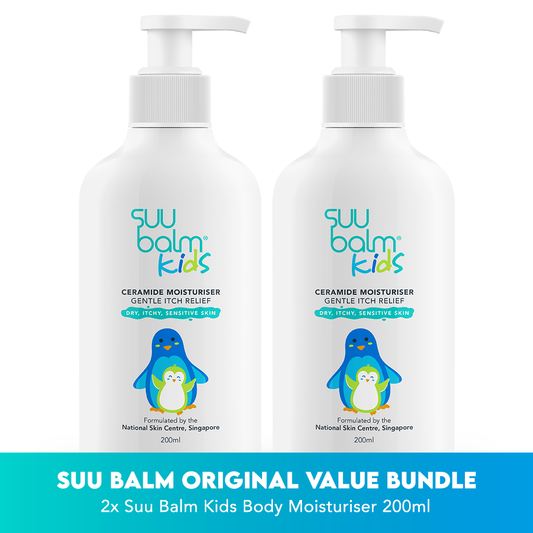 Suu Balm Kids Ceramide Moisturiser Gentle Itch Relief Value Bundle (2 x 200ml)