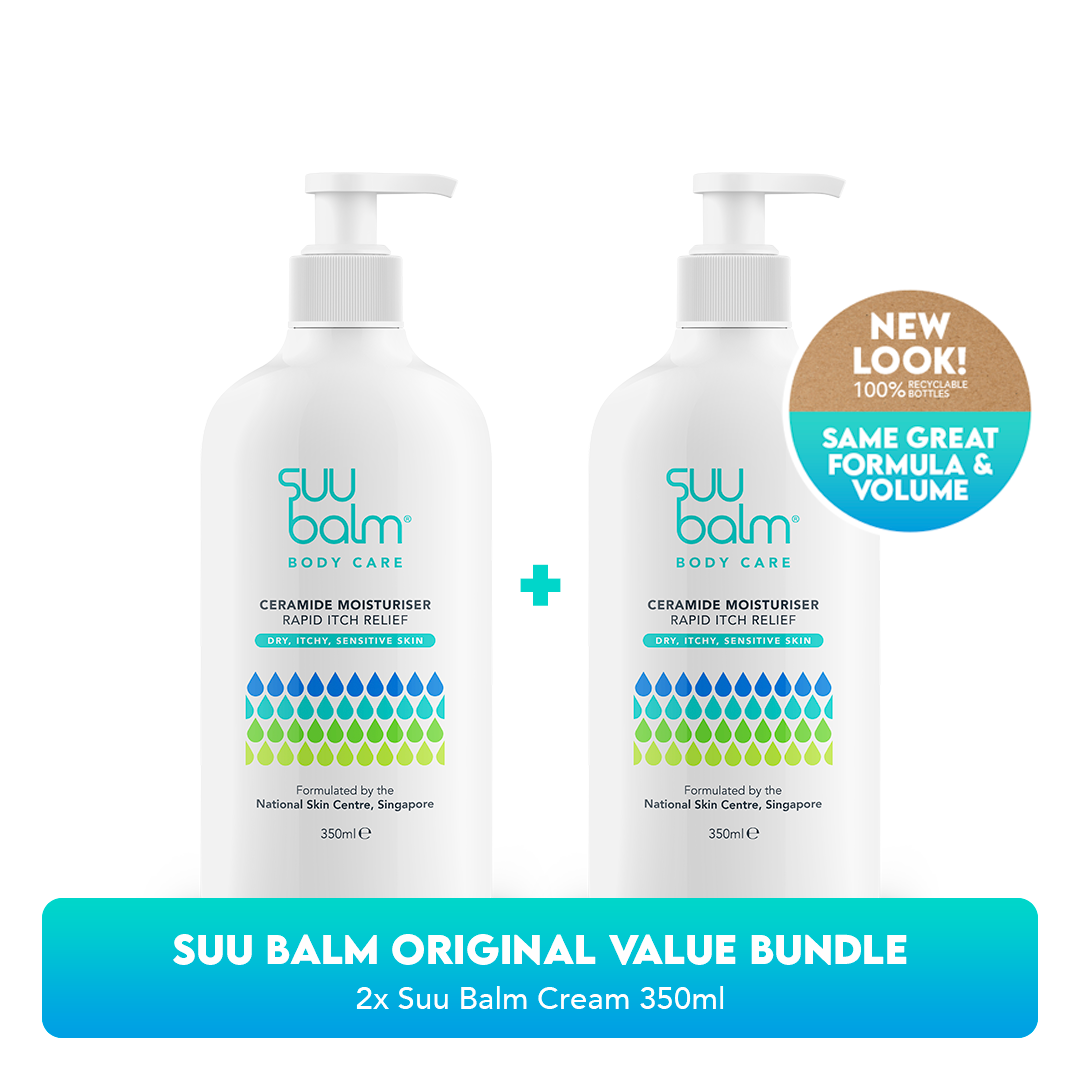 Suu Balm Body Care Ceramide Moisturiser Rapid Itch Relief Value Bundle (2 x 350ml)