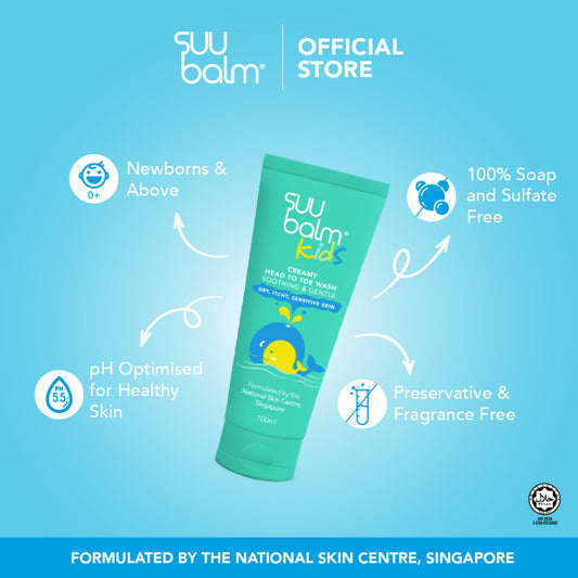 Suu Balm Kids Soothing & Gentle Creamy Head to Toe Wash 100ml