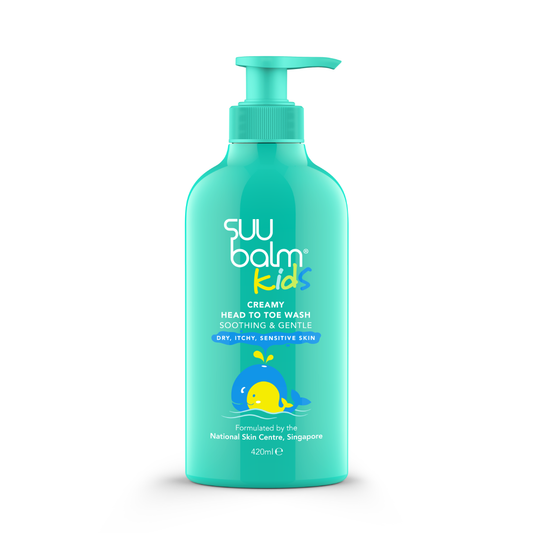 Suu Balm Kids Creamy Head To Toe Wash Soothing & Gentle 420ml