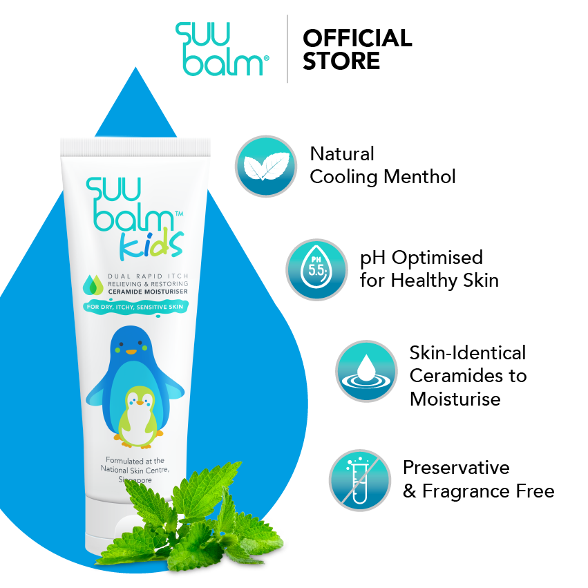 Suu Balm Kids Ceramide Moisturiser Gentle Itch Relief 75ml