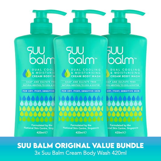 Suu Balm Dual Cooling & Moisturising Cream Body Wash Value Bundle (3 x 420ml)