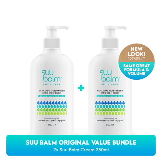 Suu Balm 神经酰胺身体护理润肤霜快速止痒超值套装（2 x 350 毫升）