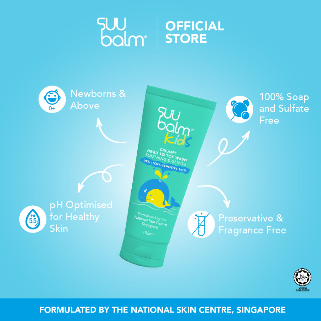 Suu Balm Kids Pembersih Krim Lembut & Menenangkan dari Kepala hingga Kaki 100ml