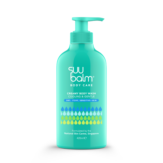 Suu Balm Penyejukan Dual & Pelembap Krim Body Wash (420ml)