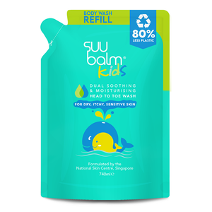 Suu Balm Kanak-kanak Dwi Menenangkan & Pelembap Isi Semula Pencuci Kepala-ke-Kaki (740ml)