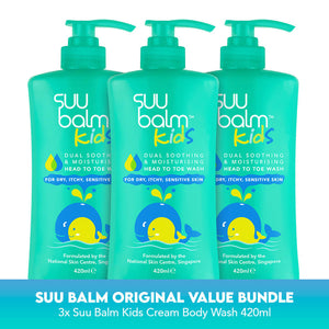 Imej Produk - Suu Balm™ Kanak-kanak Dwi Menenangkan & Melembapkan Himpunan Nilai Basuh Kepala-ke-Kaki (3 x 420ml)