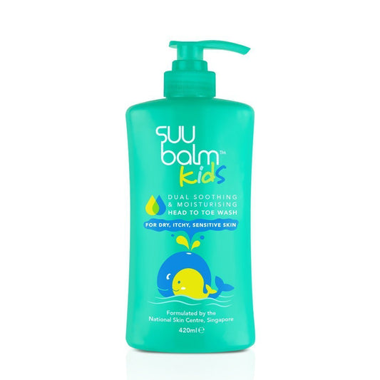 Product Image Front - Suu Balm™ Kids Dual Soothing & Moisturising Head-to-Toe Wash (210ml)