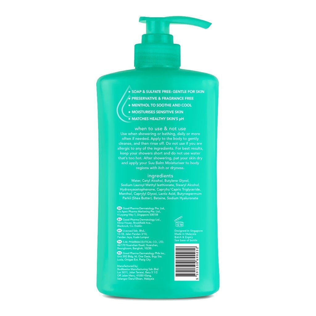 Product Image Back - Suu Balm™ Dual Cooling & Moisturising Cream Body Wash (840ml)